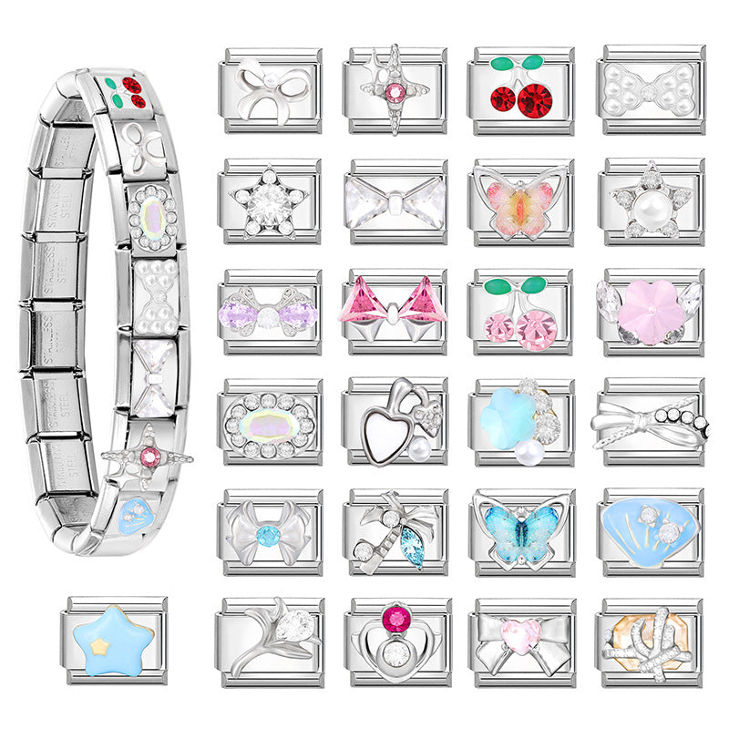 Wholesale Italian Charm Bracelet 9mm DIY Splicing Cute Creative Stainless Steel Composable Bracelet