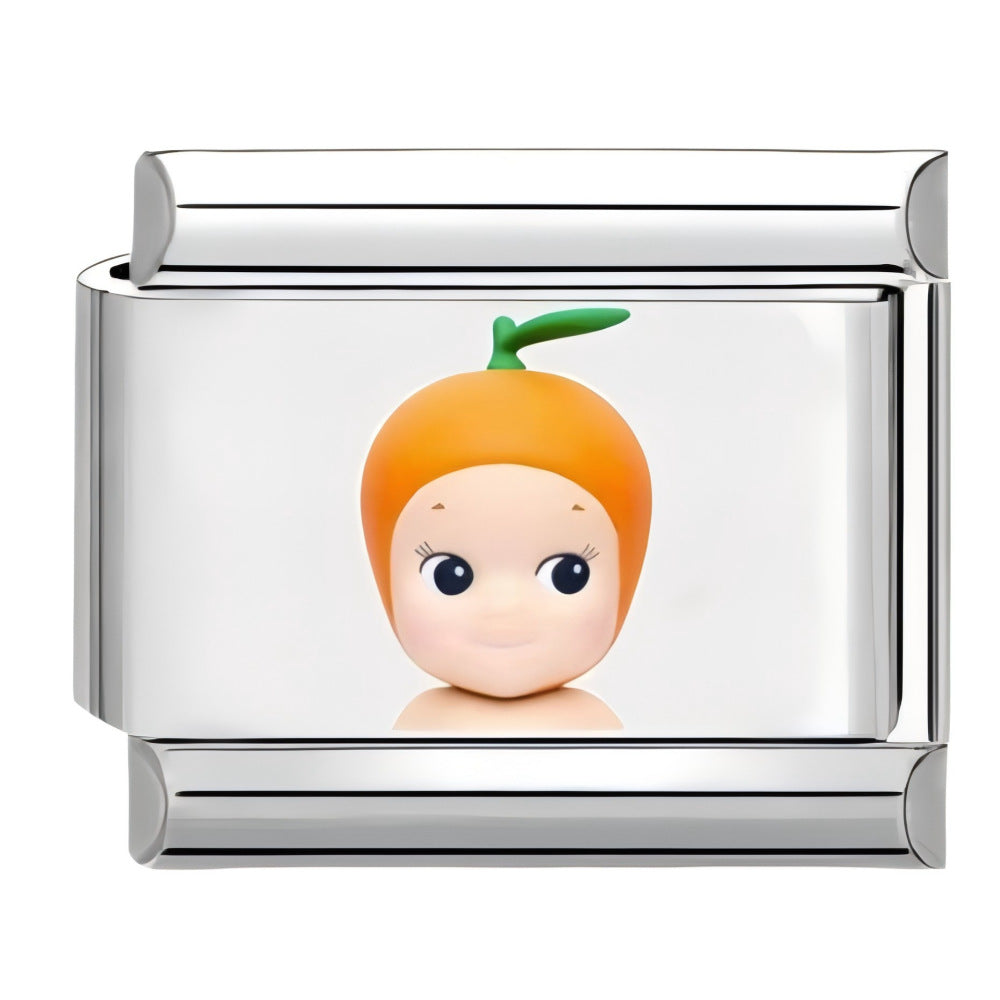 Wholesale 10pcs Italian Charm Bracelet 9mm DIY Splicing Cartoon Cute Sunshine Angel Stainless Steel Composable Bracelet