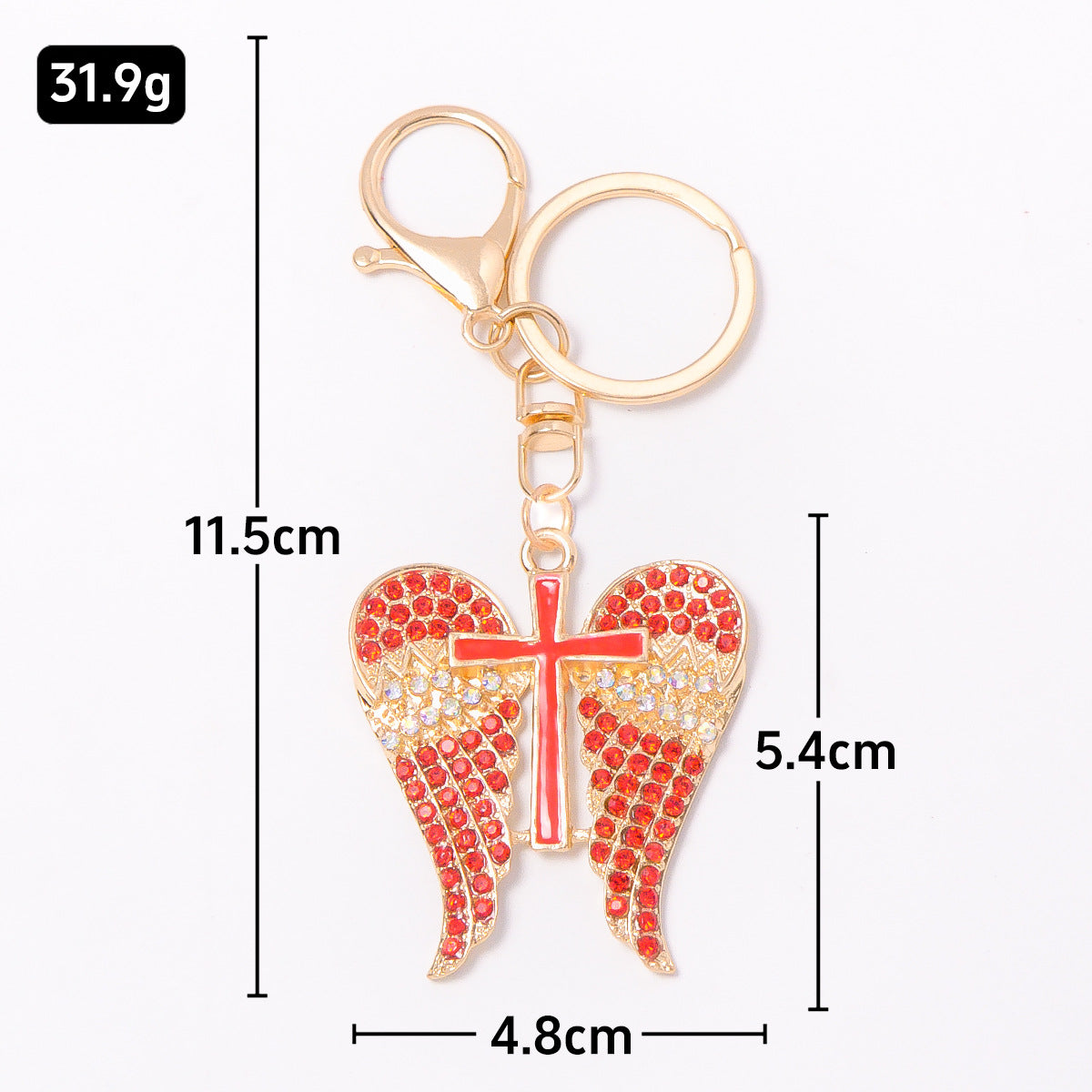 Wholesale Metal Wing Rhinestone Keychain Decorative Car Key Accessory Boutique Resale