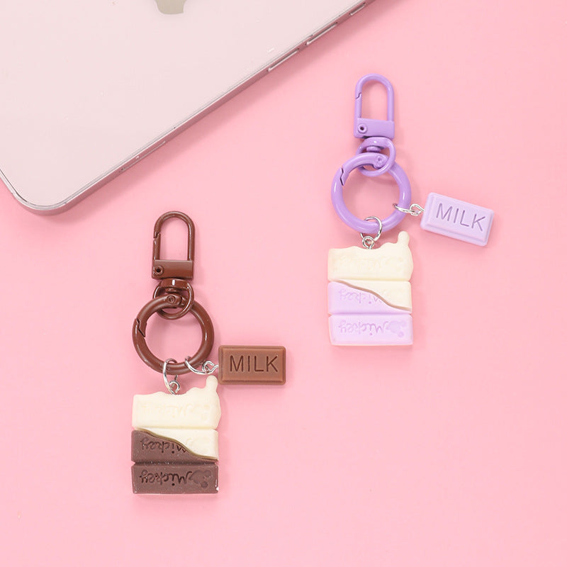Wholesale Resin Chocolate Block Keychain ACC-KC-HuiMei004