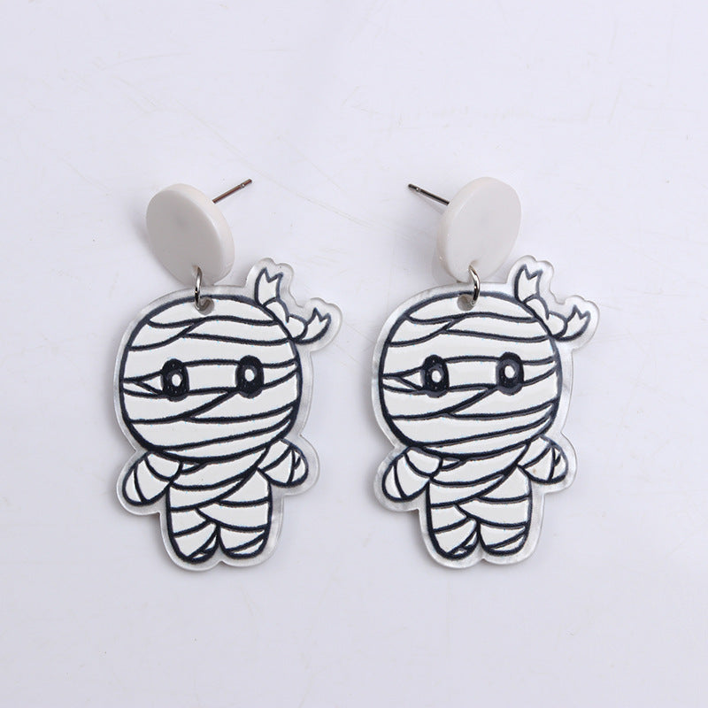 Wholesale  earrings skeleton  web ghost mummy earrings