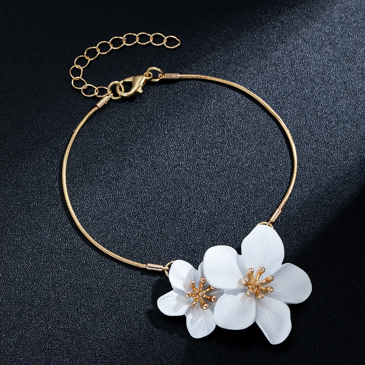 Wholesale Flower Metal Chain Adjustable Women's Anklet