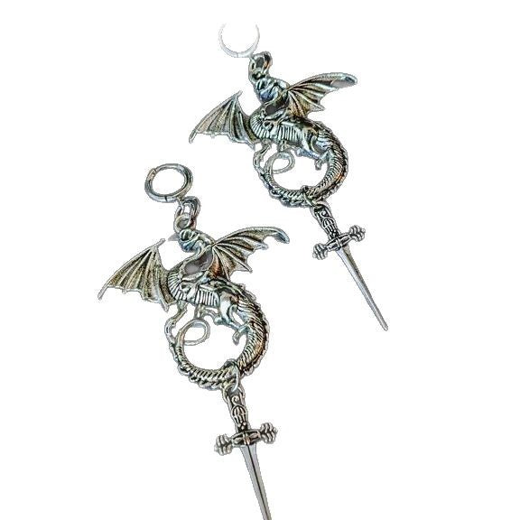 Wholesale European American Style Heart and Dagger Earrings Alloy Electroplated Fashion Accessory