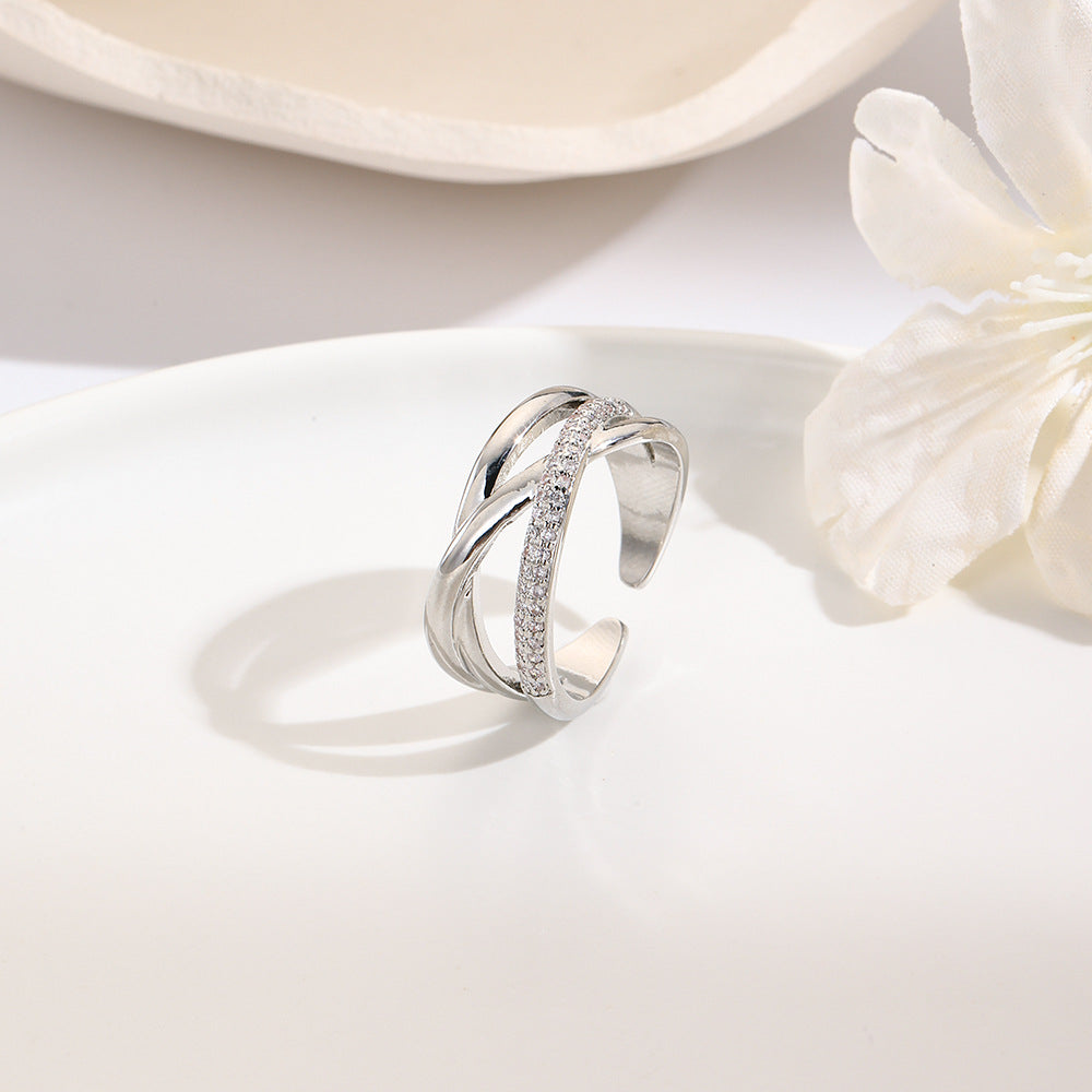 Wholesale Antique copper plated 18k cross open adjustable ring Adjustable rings