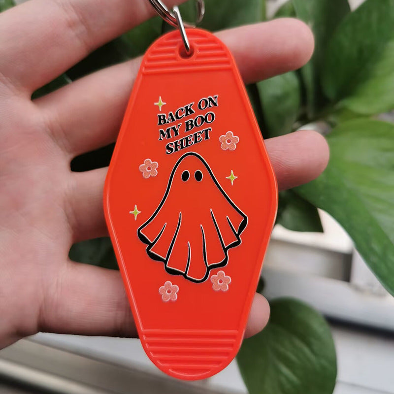 Wholesale Retro Hotel UV Printing Halloween Keychains ACC-KC-MeiXin003