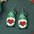 Wholesale Christmas Cute Dwarf Christmas Tree Pendant Wood Earrings