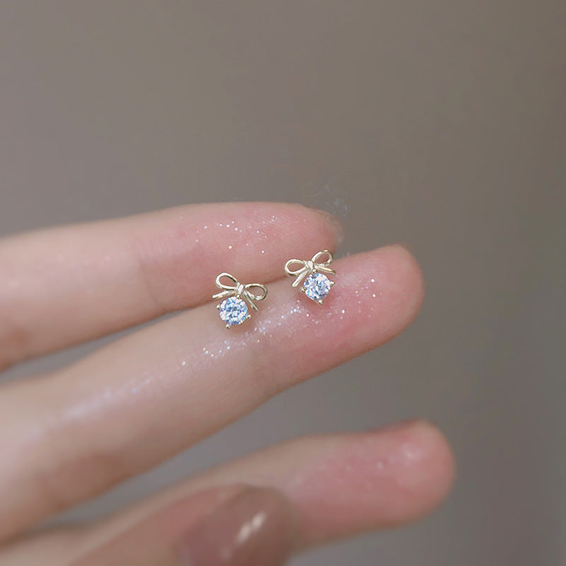 Wholesale Bow Light Luxury Micro Zirconia Earrings