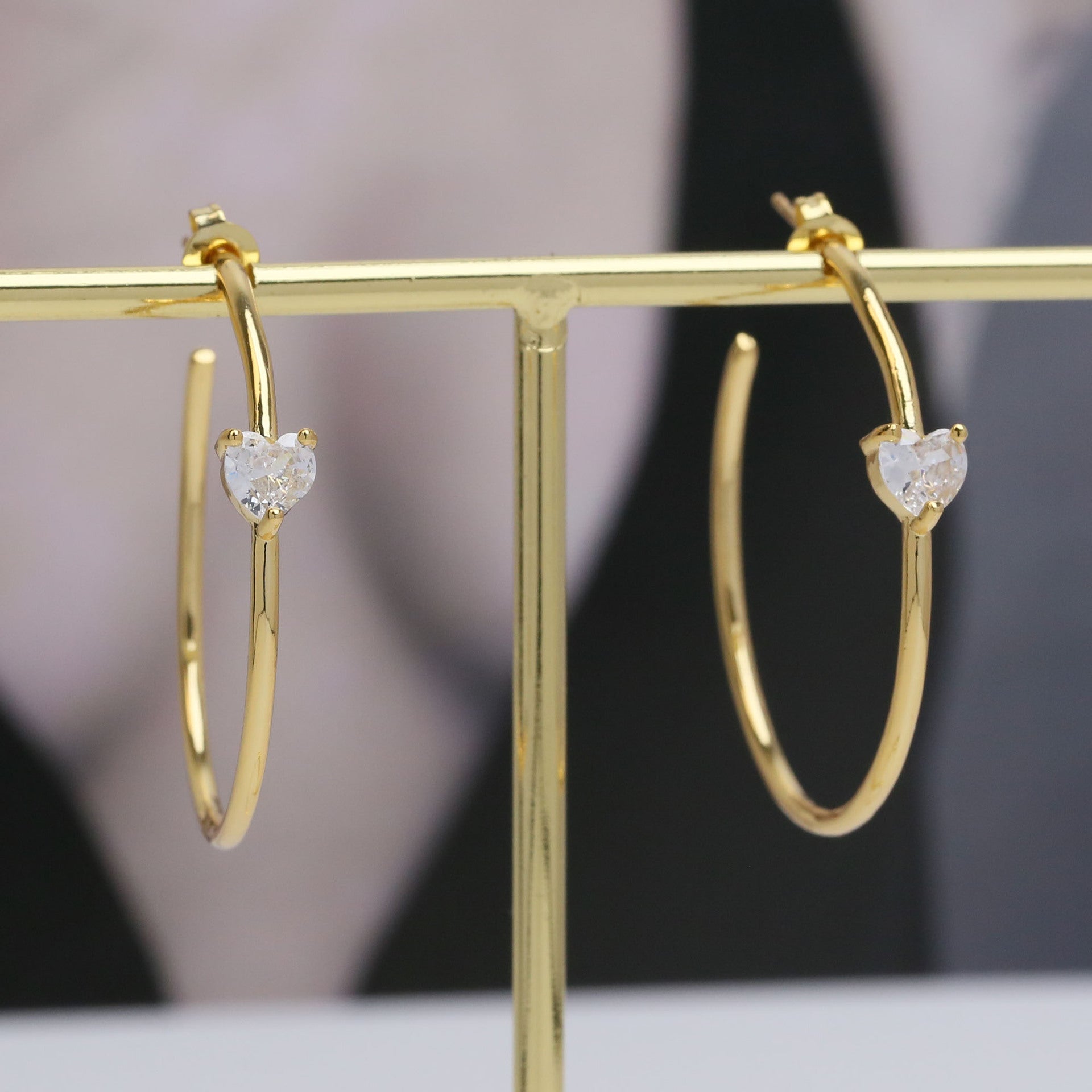 Wholesale  18k Brass Zircon Water Drop Earrings