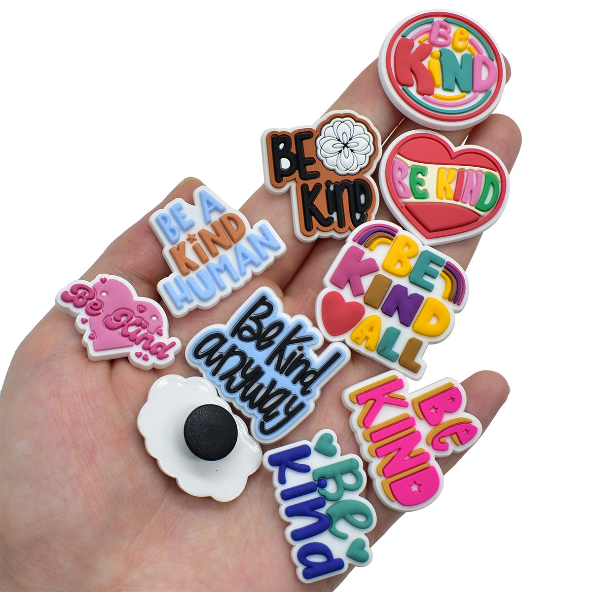 Wholesale Random 100pcs Cartoon Letter PVC Soft Rubber Shoe Buckle Decoration ACC-SC-RYY064