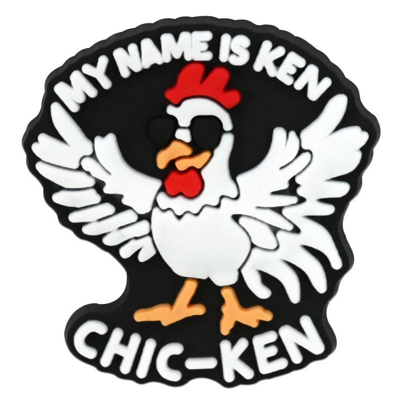 Wholesale Random 100pcs  creative phrase series  PVC Soft Rubber Shoe Buckle Decoration