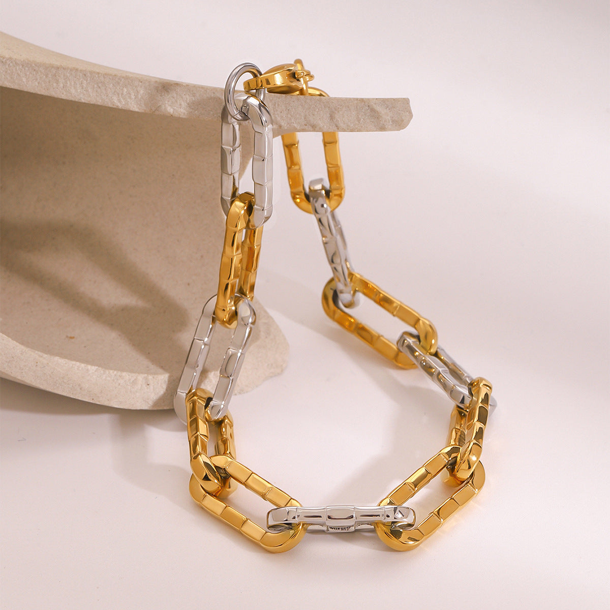 Wholesale stainless steel color matching Cuban bracelet  bracelet