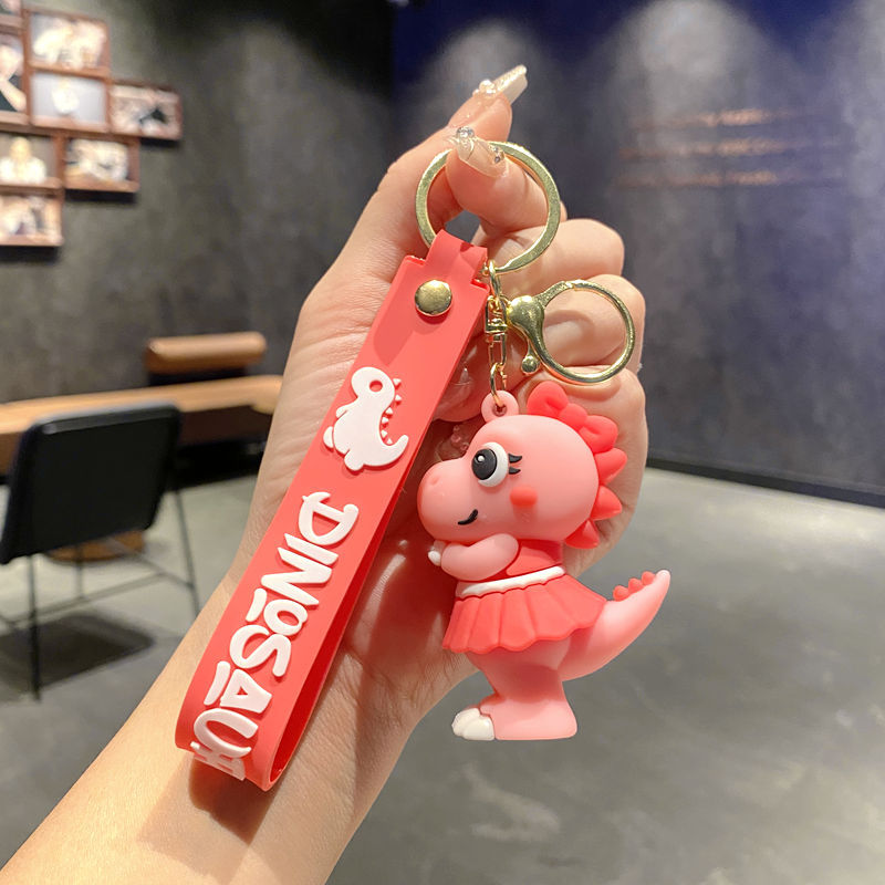 Wholesale Cute Cartoon PVC Keychain Dinosaur Pendant