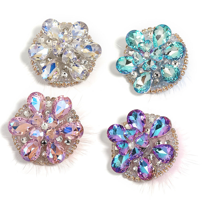 Wholesale 8pcs Rotatable Rhinestone Snowflake Acrylic Beads Diy Accessories ACC-BDS-BLG059