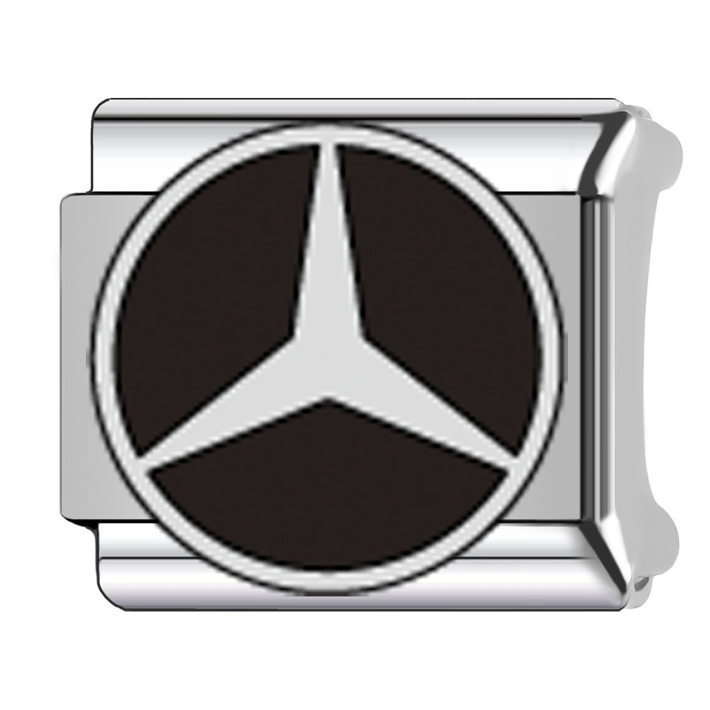 Wholesale Car Logo Stainless Steel DIY Beaded Bracelet,  Unisex Fashion Accessory for Travel Gifts
