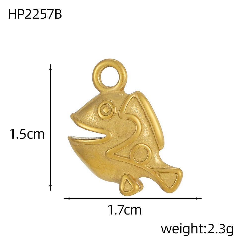 Wholesale  Marine Animal Series Dolphin Crab Stainless Steel DIY Pendant