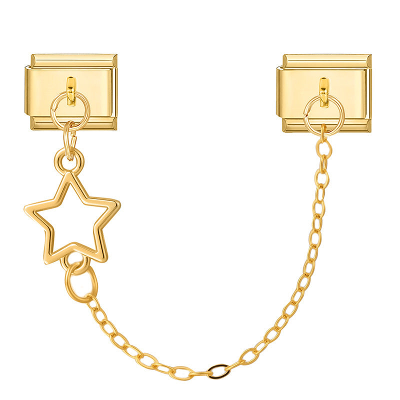 Wholesale Italian Charm Bracelet 9mm DIY Splicing Double Pendant Stainless Steel Composable Bracelet