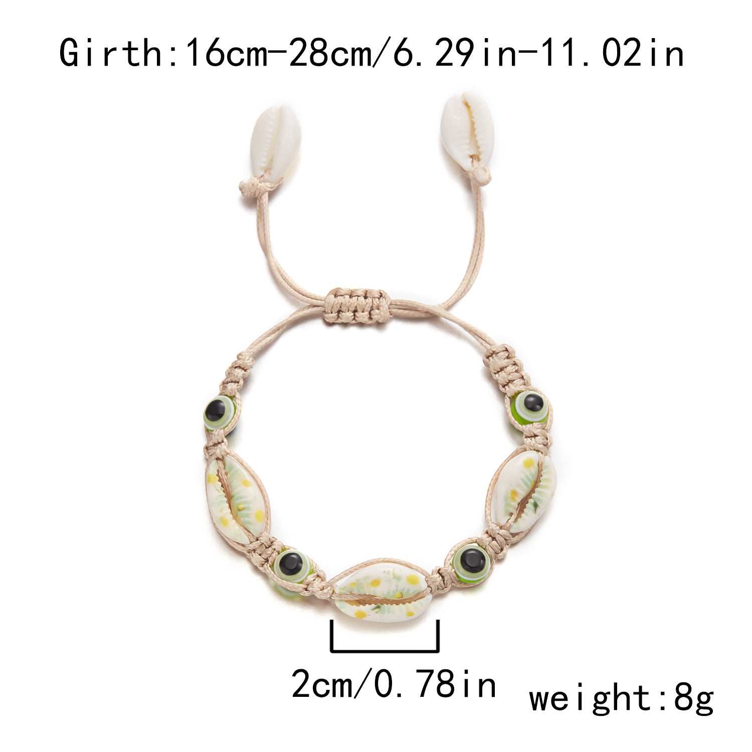 Wholesale  Beach Shell Bracelet Devil's Eye Pattern Starfish Shell Hand-woven Bracelet