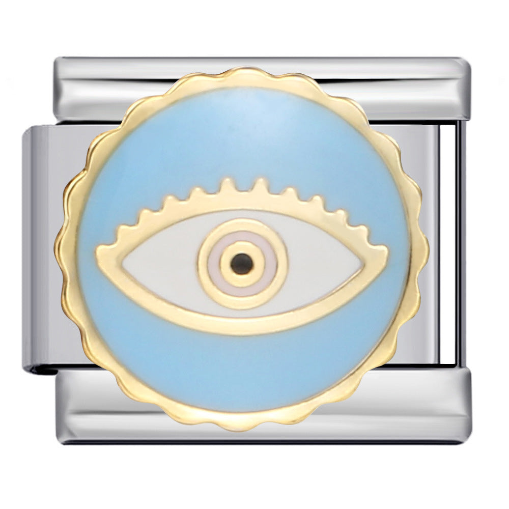 Wholesale Italian modular devil' s eye titanium steel welding dripping DIY   bracelet