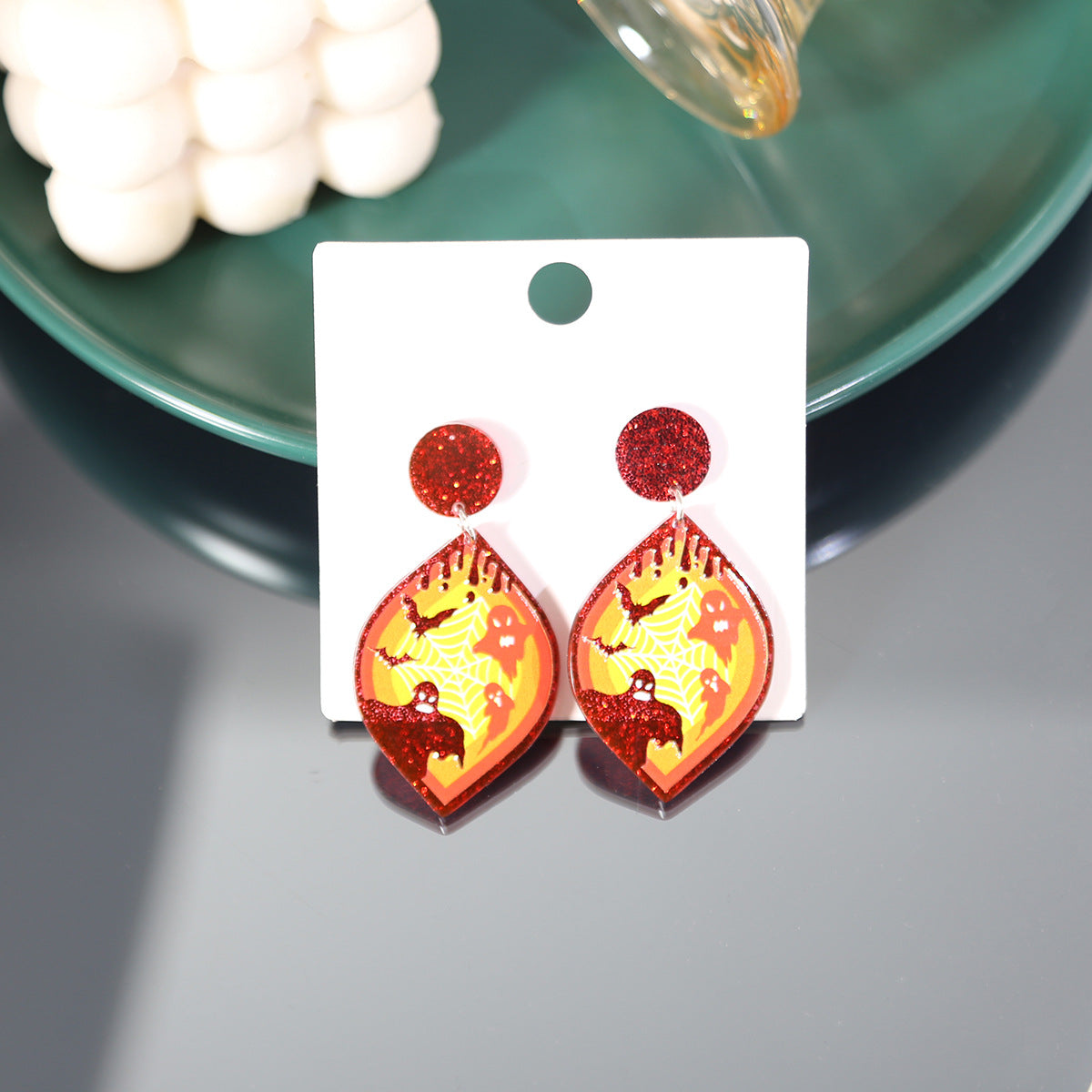Wholesale Ghost Halloween Acrylic Earrings ACC-ES-MDD034