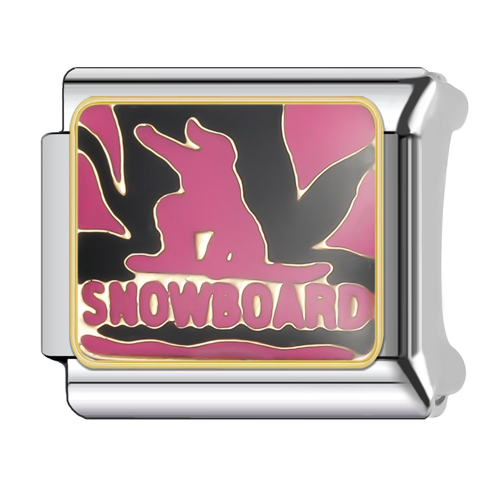 Wholesale Italian Charm Bracelet 9mm DIY Splicing Red Female Series Stainless Steel Composable Bracelet