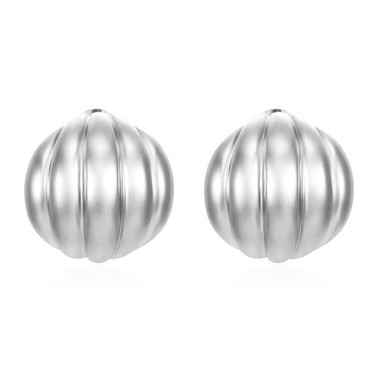 Wholesale geometric irregular vertical stripe stainless steel earrings