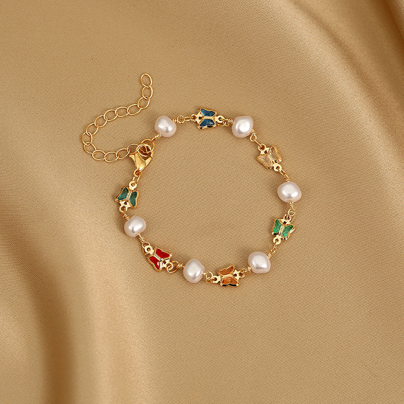 Wholesale Electroplated Copper Evil Eye Lucky Clover Bracelet Fashion Jewelry Accessory