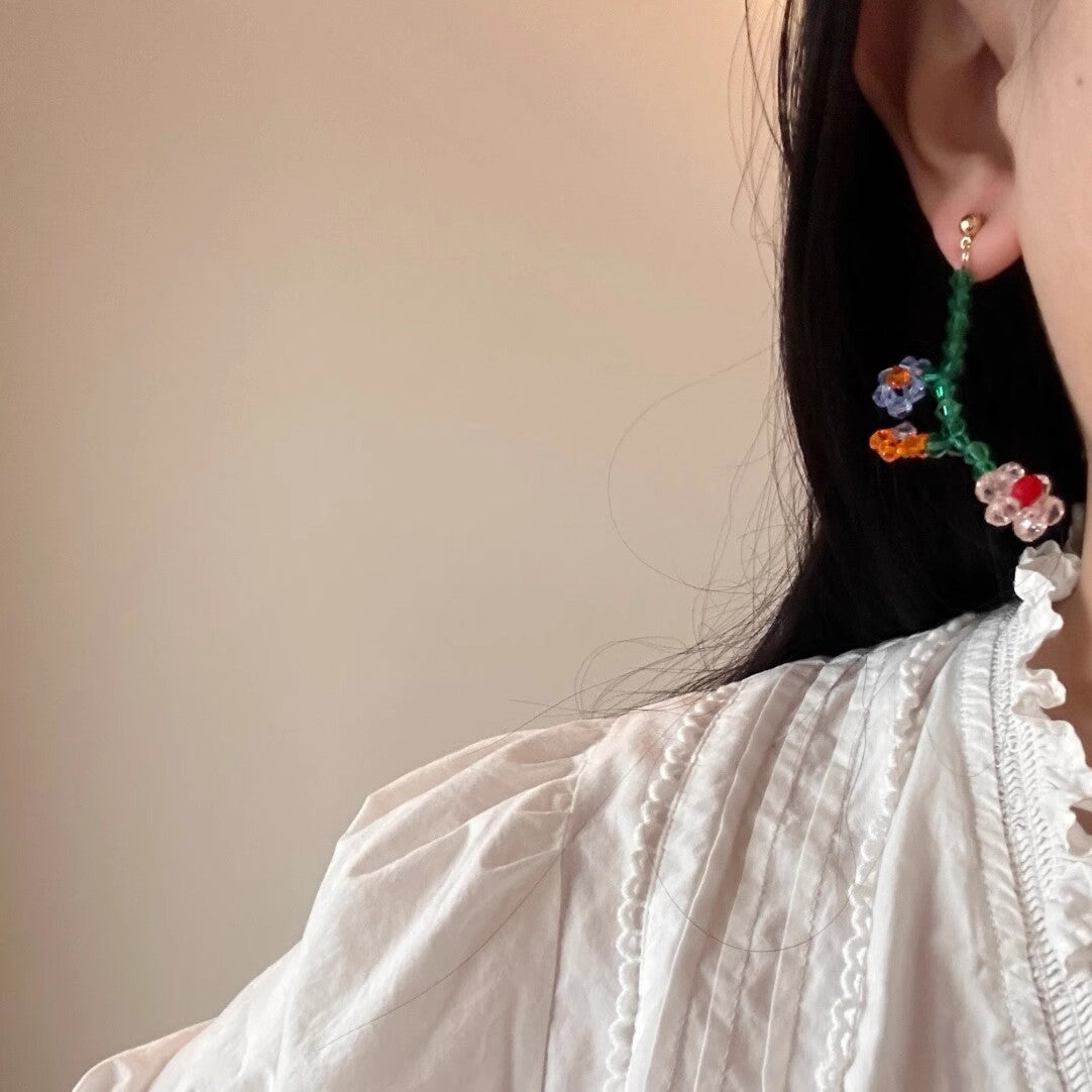 Wholesale Beaded Flower Earrings