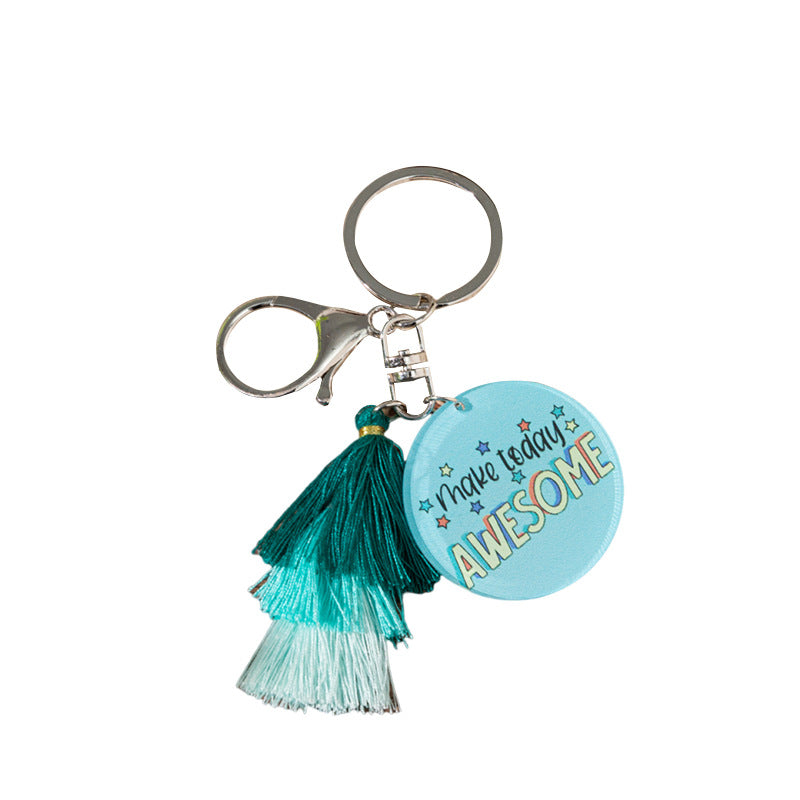 Wholesale Acrylic Gradient Tassel Keychain