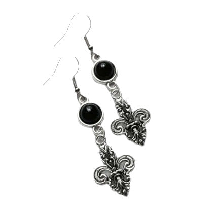 Wholesale Gothic Victorian Style Black Skull Earrings Stainless Steel Fashion Accessory Gift Boutique