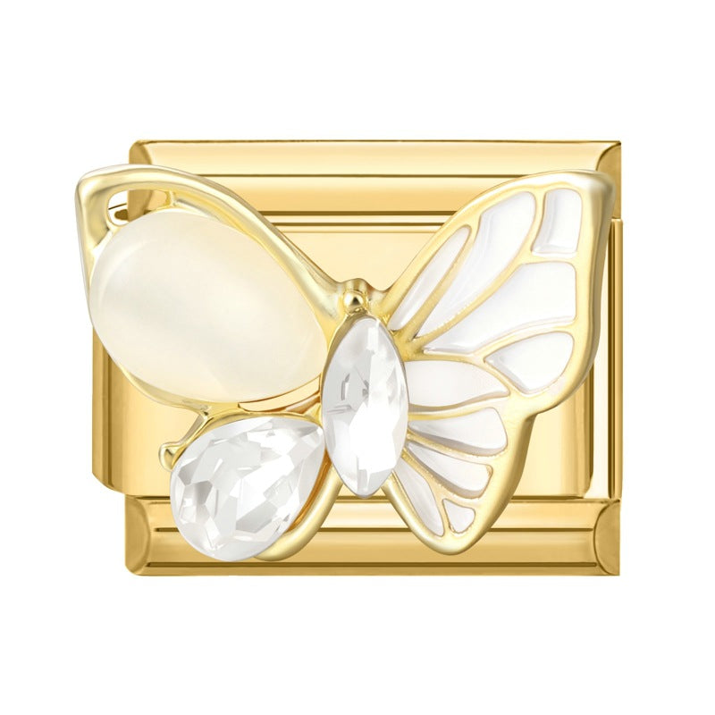 Wholesale 9mm Italian Charm Starter Bracelets DIY square Single Section Creative Stainless Steel Composable Bracelet