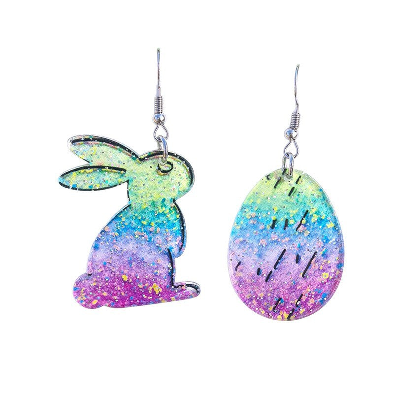 Wholesale Acrylic Easter bunny and egg earrings
