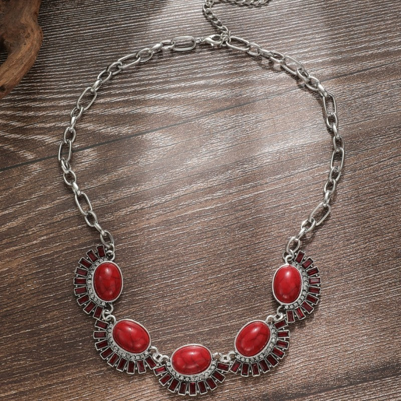 Wholesale Bohemian Vintage Ethnic Turquoise Necklace ACC-NE-JunJie014