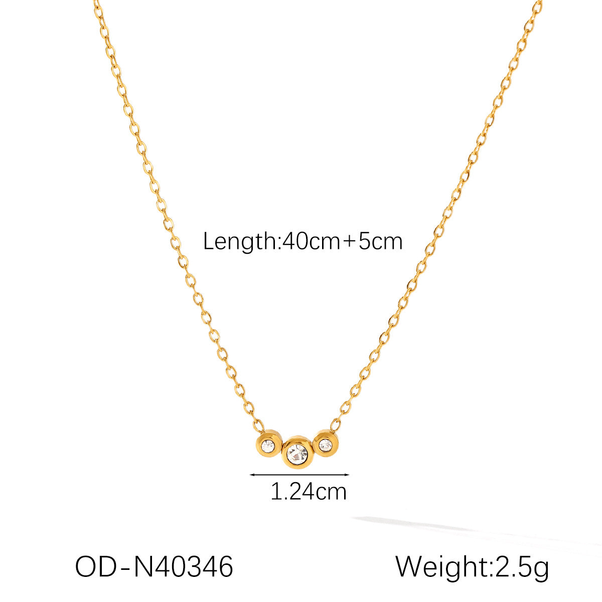 Wholesale Stainless Steel Diamond Pendant 18K Gold Necklace
