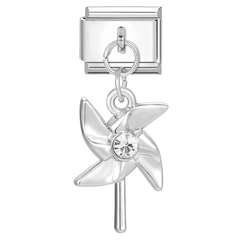 Wholesale Italian Charm Bracelet 9mm DIY Splicing Heart Pendant Stainless Steel Composable Bracelet