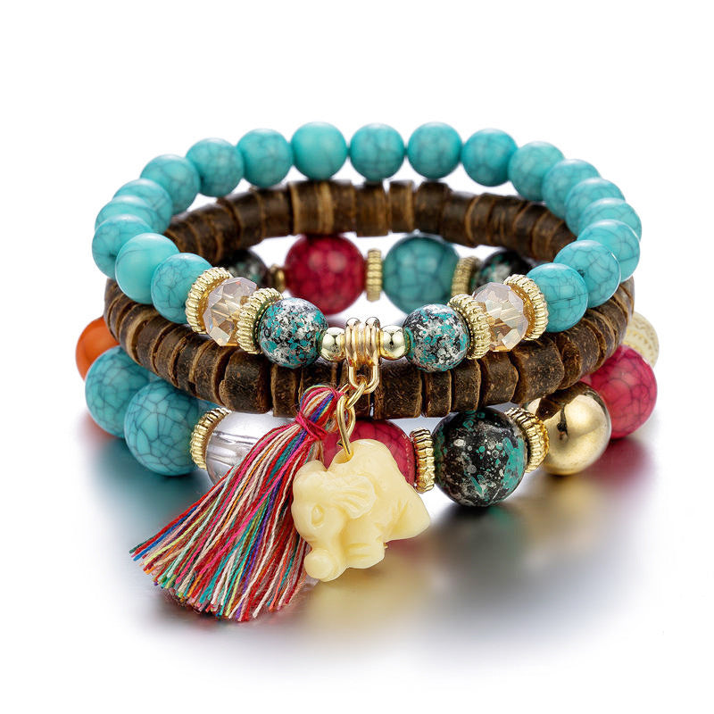 Wholesale Bohemian Ethnic Style Elephant Tassel Bracelet ACC-BT-NaiHong004