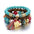 Wholesale Bohemian Small Elephant Tassel Wooden Bead Multi-layer  Bracelet