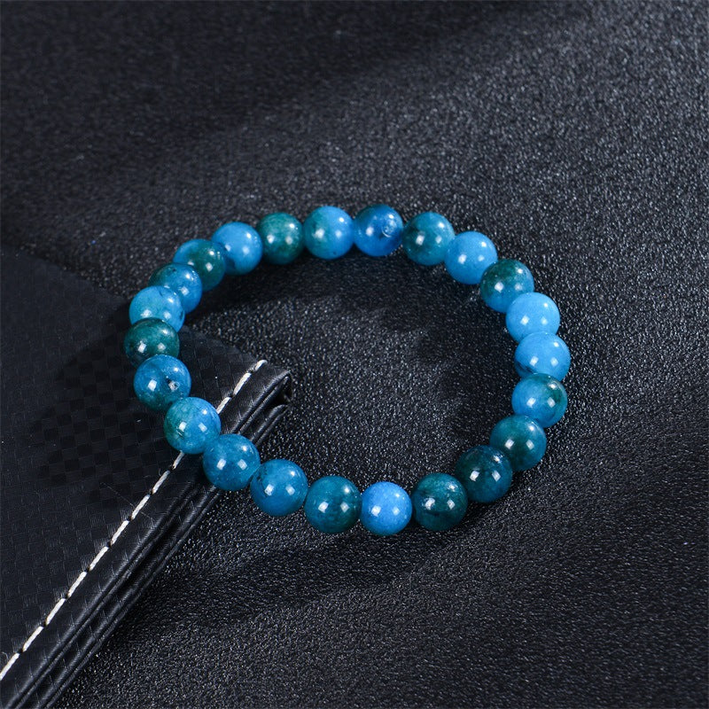 Wholesale Natural Stone Apatite Sunstone Elastic Bracelet Handmade Round Bead Jewelry Accessory Unisex Casual Gift Boutique Resale