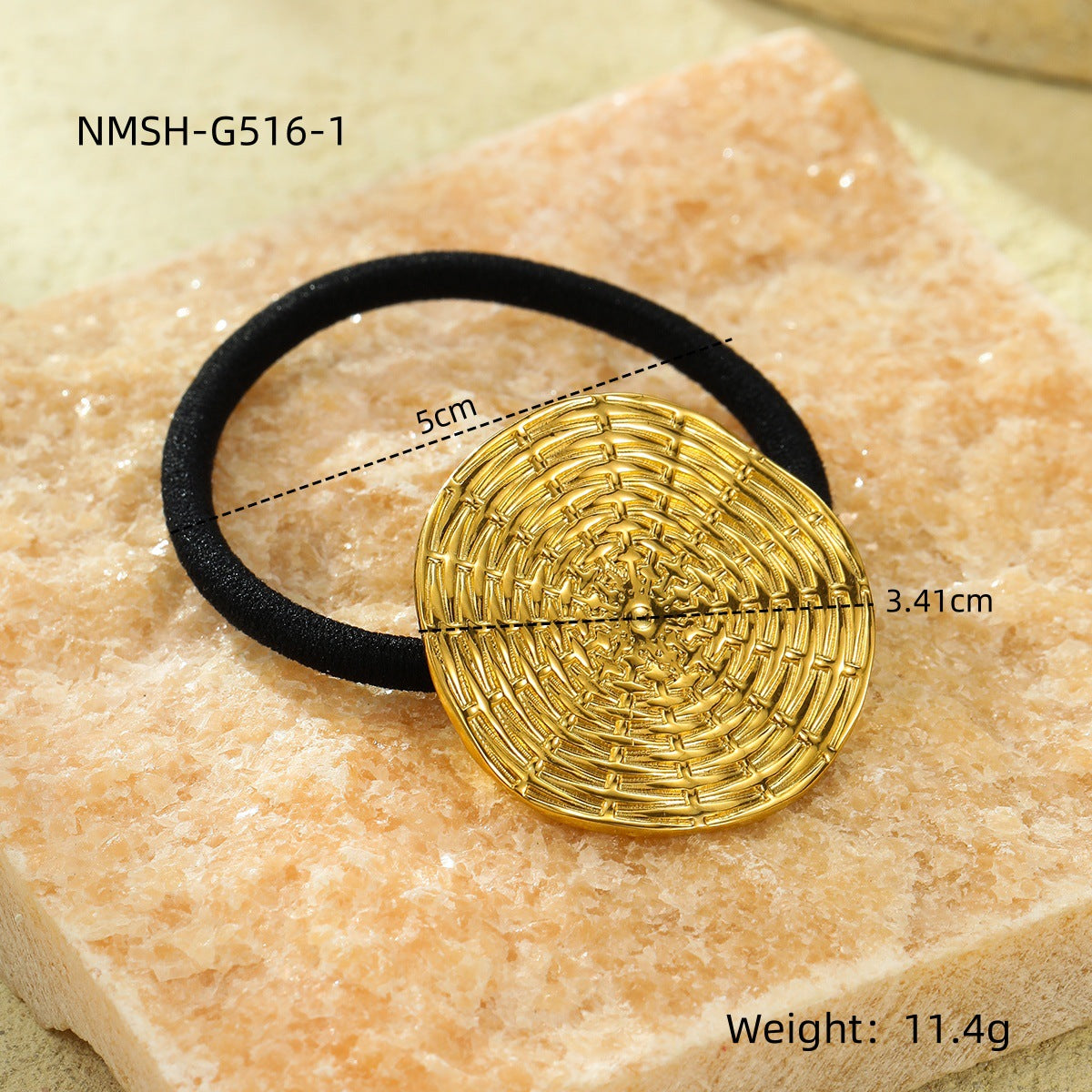 Wholesale Titanium Steel Round Line Texture Hair Scrunchies