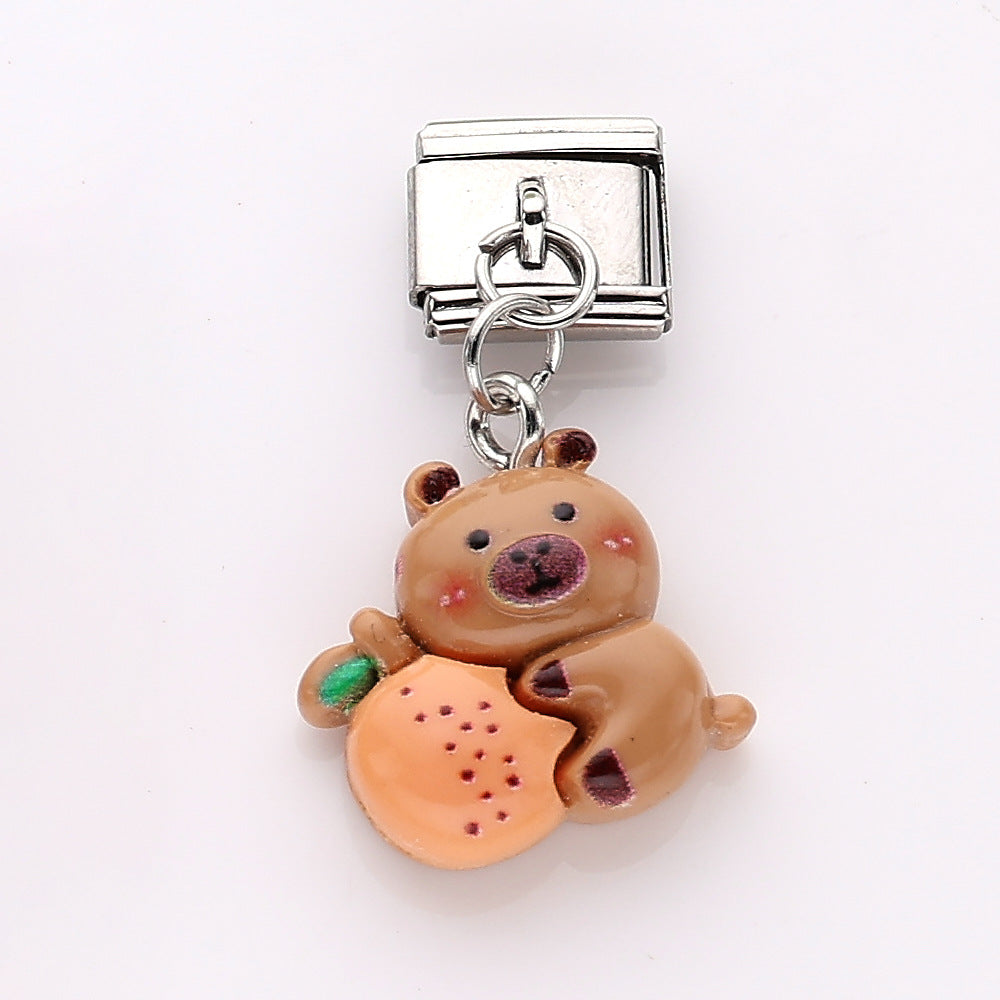 Wholesale 10pcs Italian Charm Bracelet 9mm DIY Splicing Cute Cartoon Stainless Steel Composable Bracelet ACCVIP