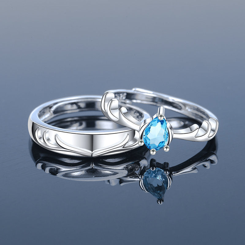 Wholesale Couple' s silver-plated open ring
