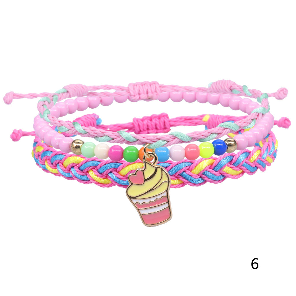 Wholesale Woven Bracelet Spot Color Beads Wax Line Woven Friendship Hand Rope Set