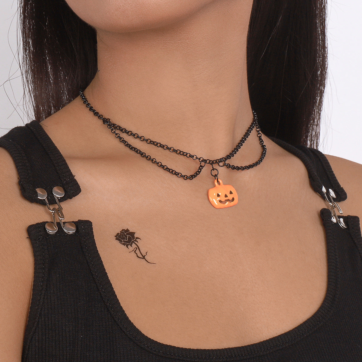Wholesale Halloween Dark Pumpkin Alloy Necklaces ACC-NE-XianDi005