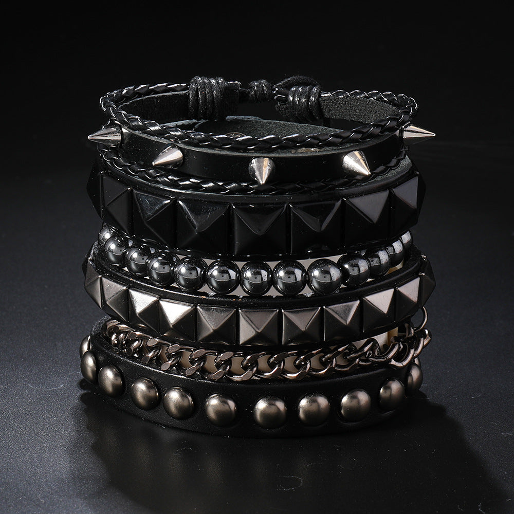 Wholesale Multi-layer Punk Style Chain Bracelet