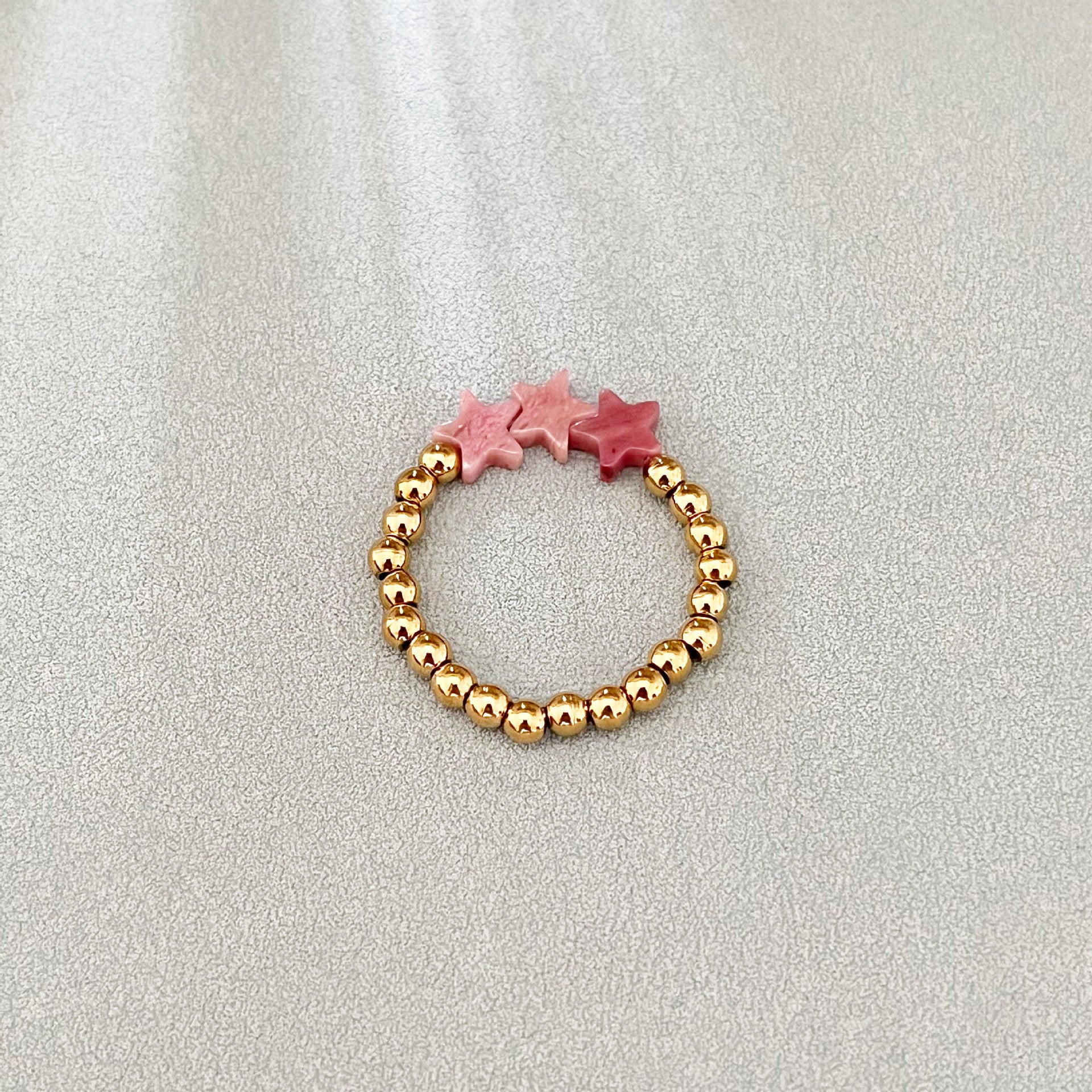 Wholesale natural stone pentagon elastic ring