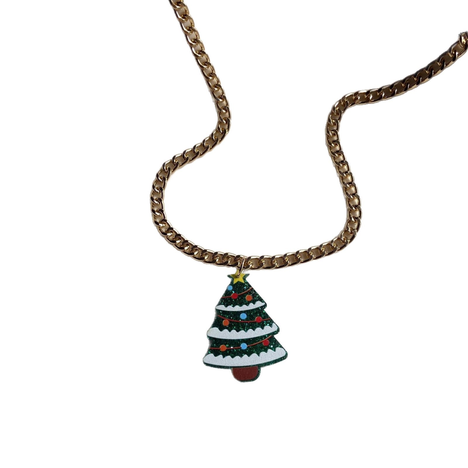 Wholesale Christmas tree cake tree  Acrylic Earrings and necklace set