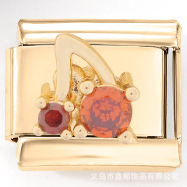 Wholesale Italian Charm Bracelet 9mm DIY  Golden Zircon Animal   Creative Stainless Steel Composable Bracelet