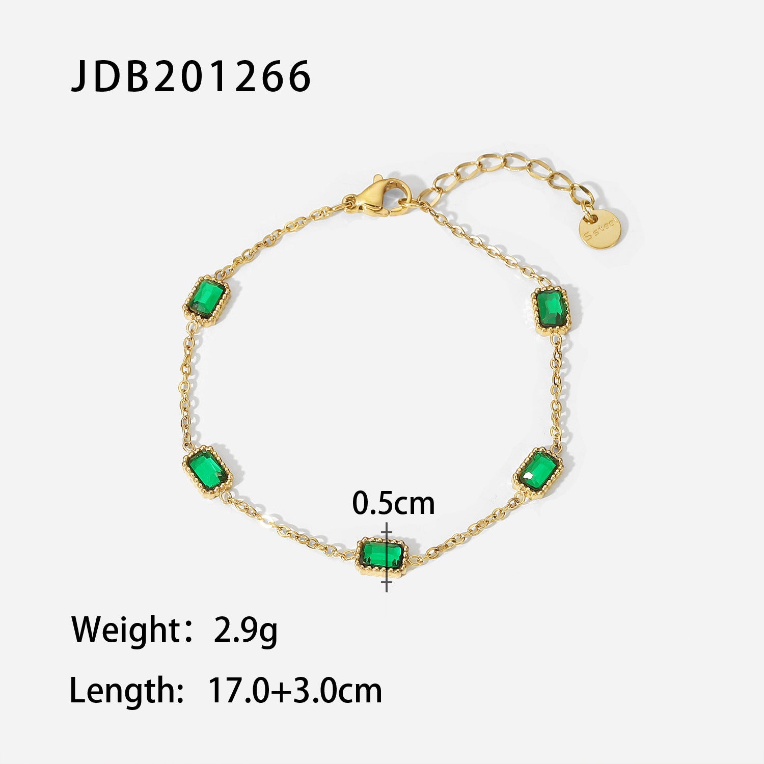 Wholesale 18K Gold Plated Bracelet Stainless Steel Bracelets Inlaid Zircon Jewelry ACC-BT-JD004