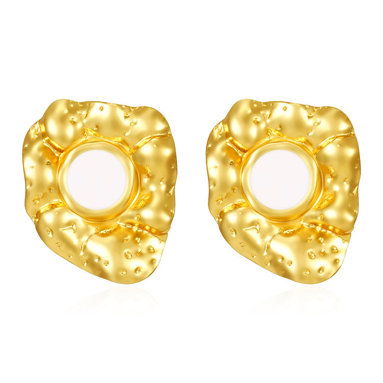 Wholesale Retro  Stainless Steel 18K Gold Earrings