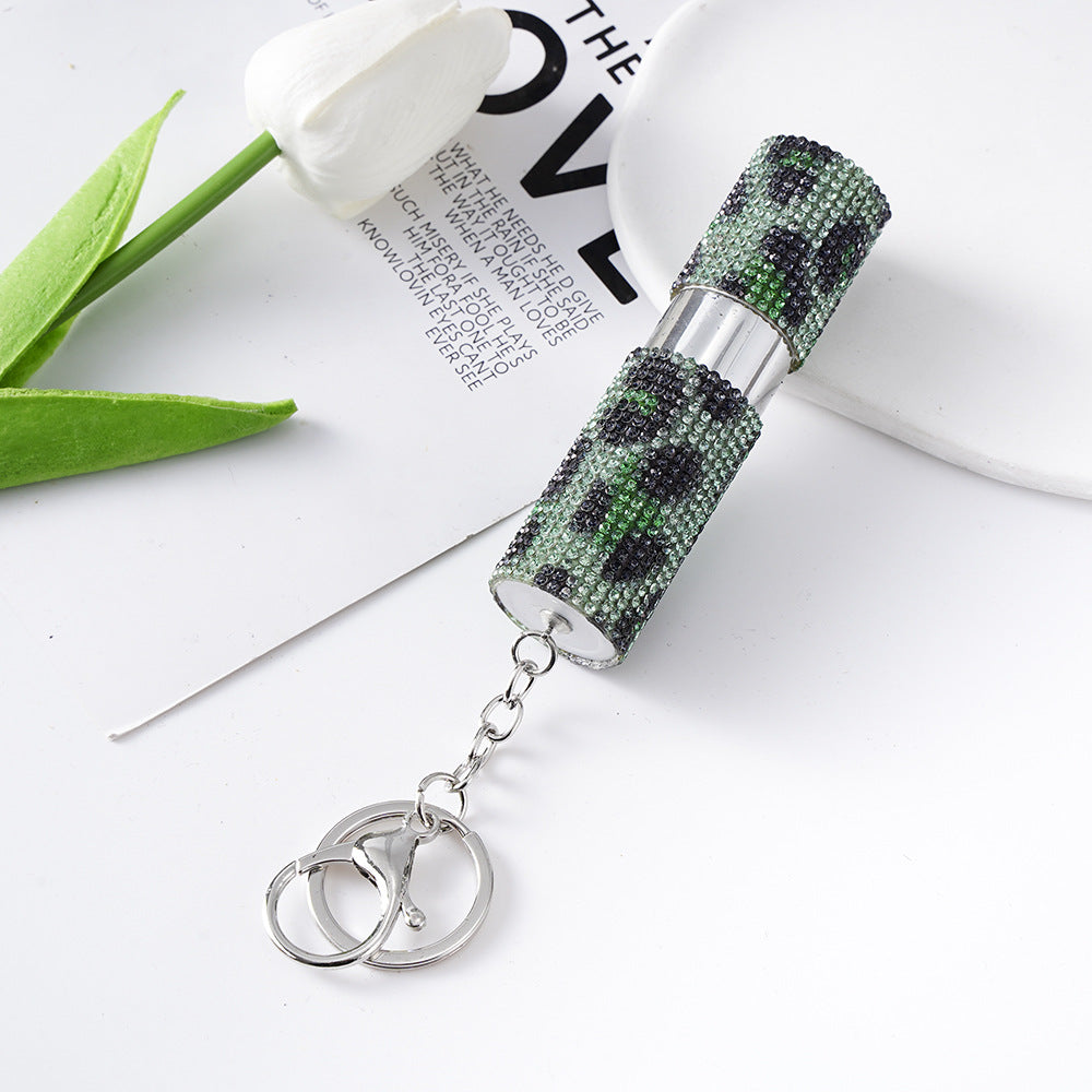 Wholesale Colorful Rhinestone Leopard Print Perfume Bottle Portable Keychains ACC-KC-ZhiYa049