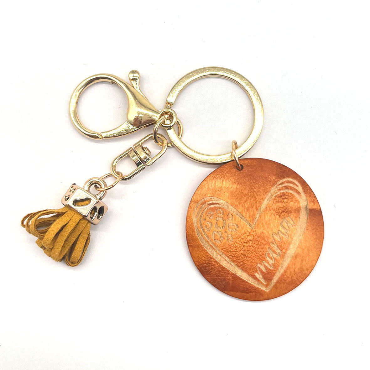 Wholesale MAMA Colorful Wooden Sign Tassel Keychain Mother's Day ACC-KC-TuoYi003